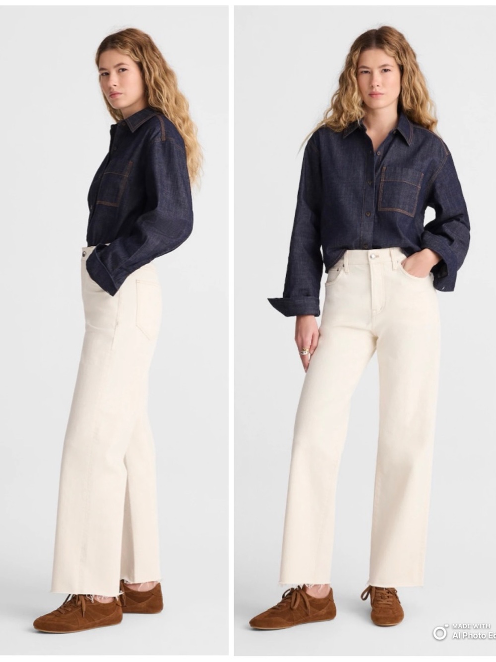 Madewell The SHORT Perfect Vintage Wide-Leg Crop Jean Size 26S NWT Cream Summer - Picture 1 of 17